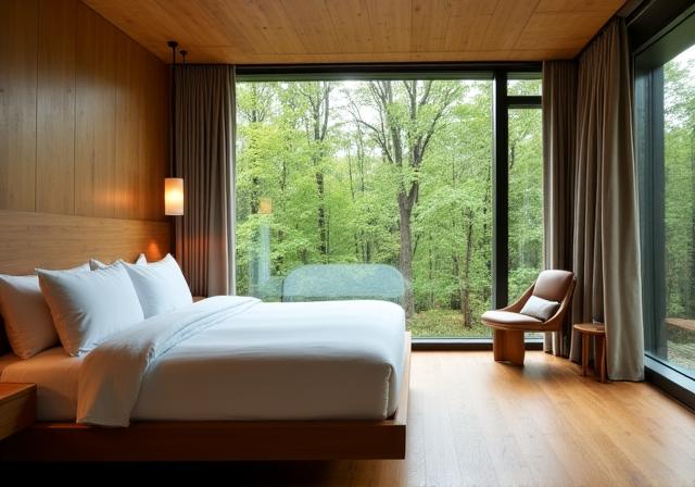 Suite lussuosa con pareti in legno